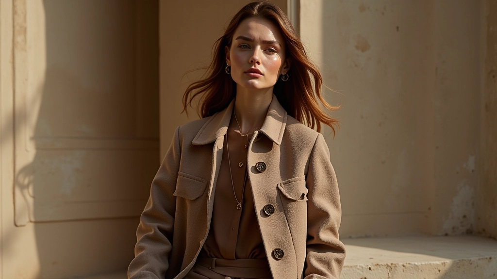 Collezione fashion luxury con fotografia artistica e styling elegante su sfondo neutro