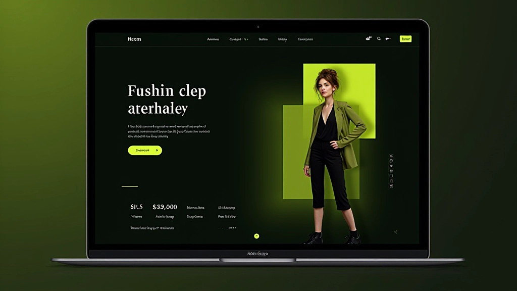 Interfaccia di un sito web luxury con design elegante e accenti di lime, estetica premium per brand di moda